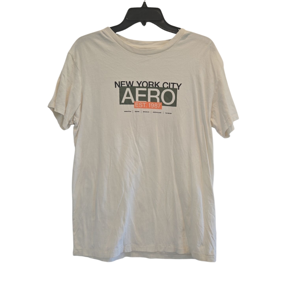 Aeropostale White Short Sleeve Tee with AERO Logo